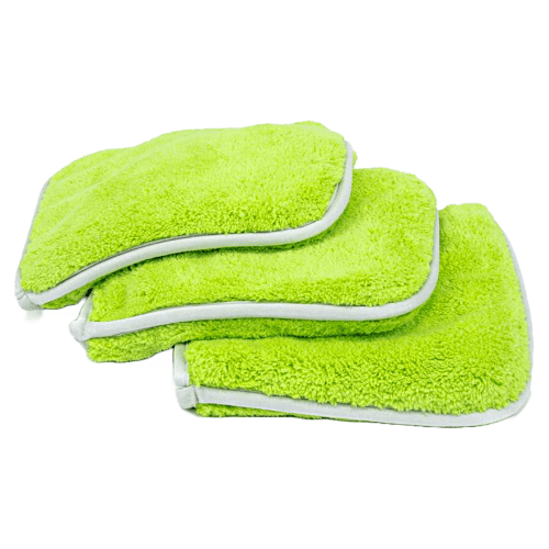 Autofiber [Double Flip] Rinseless Car Wash Microfiber Towel (8 in. x 8 in., 1100 gsm) 3 pack - Green